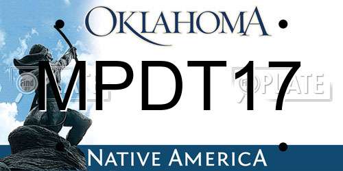 MPDT17 Oklahoma License Plate
