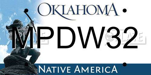 MPDW32 Oklahoma License Plate