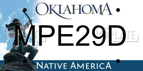 MPE29D Oklahoma License Plate