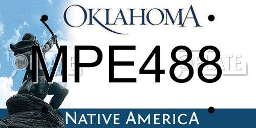 MPE488 Oklahoma License Plate