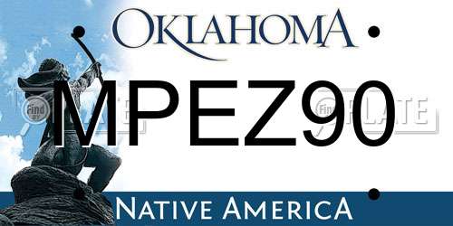 MPEZ90 Oklahoma License Plate