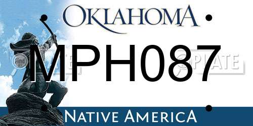 MPH087 Oklahoma License Plate