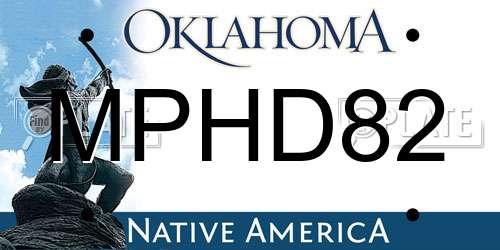 MPHD82 Oklahoma License Plate