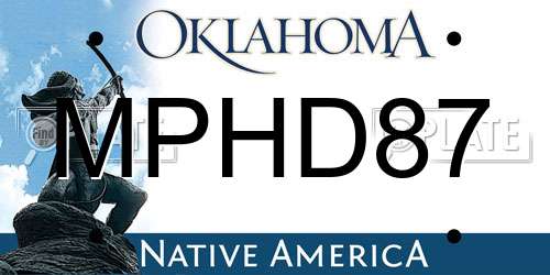 MPHD87 Oklahoma License Plate