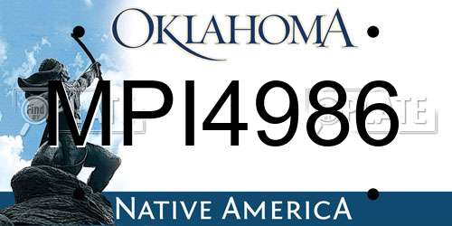 MPI4986 Oklahoma License Plate