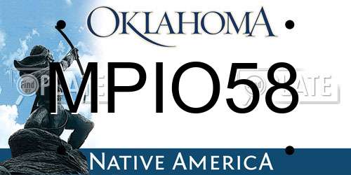MPIO58 Oklahoma License Plate