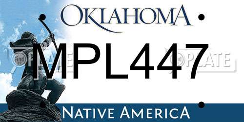 MPL447 Oklahoma License Plate