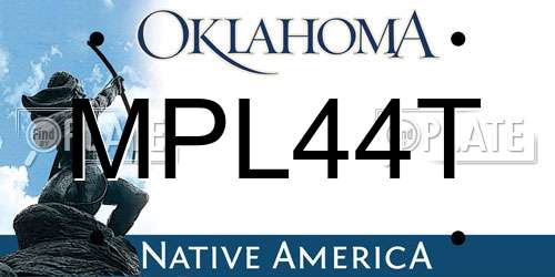 MPL44T Oklahoma License Plate