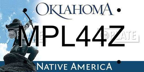 MPL44Z Oklahoma License Plate