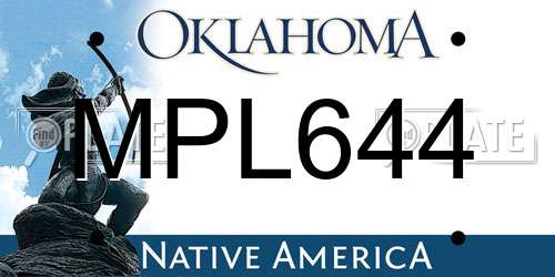 MPL644 Oklahoma License Plate