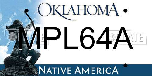 MPL64A Oklahoma License Plate