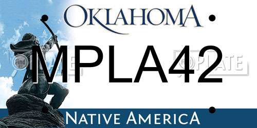MPLA42 Oklahoma License Plate