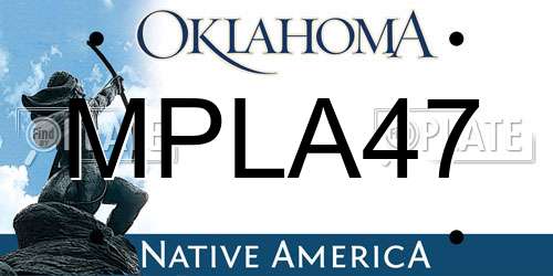 MPLA47 Oklahoma License Plate