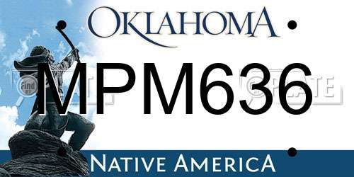MPM636 Oklahoma License Plate