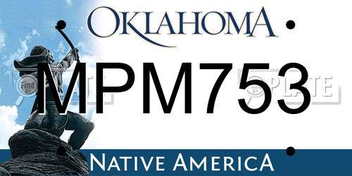 MPM753 Oklahoma License Plate