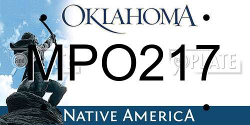 MPO217 Oklahoma License Plate