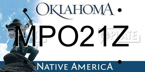 MPO21Z Oklahoma License Plate