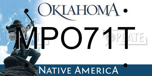 MPO71T Oklahoma License Plate