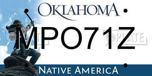 MPO71Z Oklahoma License Plate