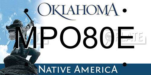 MPO80E Oklahoma License Plate