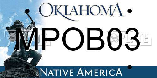 MPOB03 Oklahoma License Plate