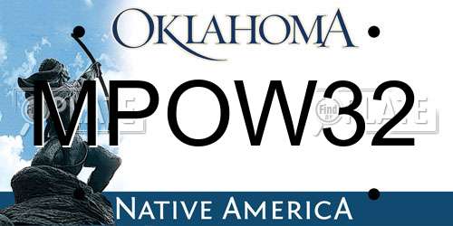 MPOW32 Oklahoma License Plate