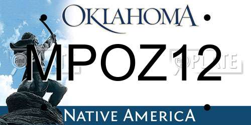 MPOZ12 Oklahoma License Plate
