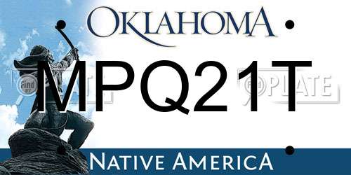 MPQ21T Oklahoma License Plate
