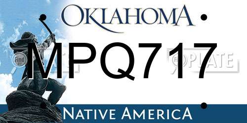 MPQ717 Oklahoma License Plate