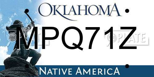MPQ71Z Oklahoma License Plate
