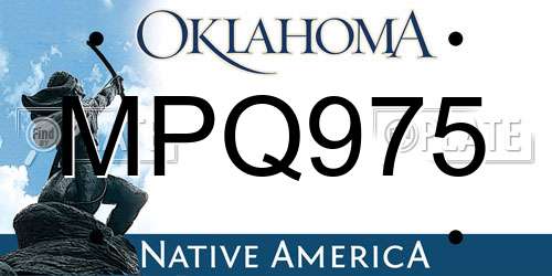 MPQ975 Oklahoma License Plate