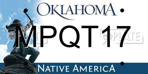 MPQT17 Oklahoma License Plate