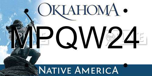 MPQW24 Oklahoma License Plate