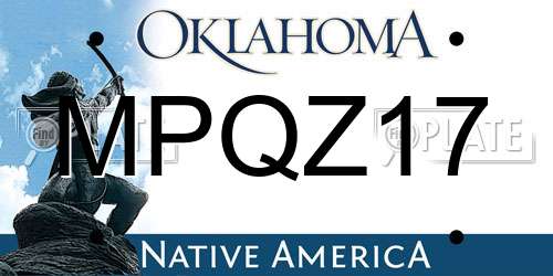 MPQZ17 Oklahoma License Plate