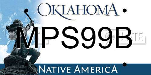 MPS99B Oklahoma License Plate