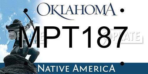 MPT187 Oklahoma License Plate