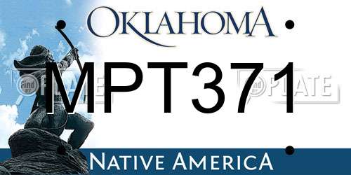 MPT371 Oklahoma License Plate