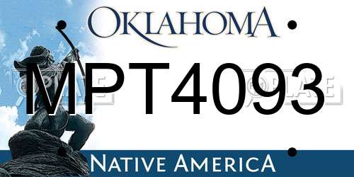 MPT4093 Oklahoma License Plate