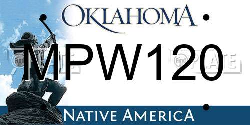 MPW120 Oklahoma License Plate