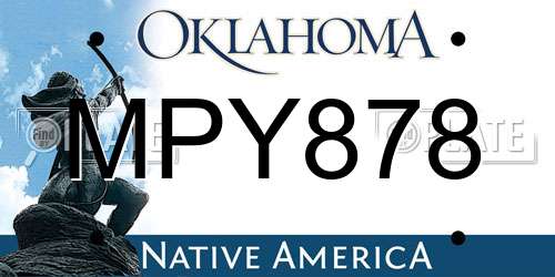 MPY878 Oklahoma License Plate