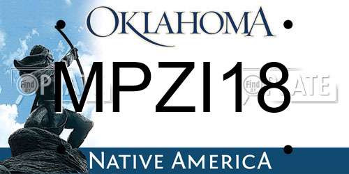 MPZI18 Oklahoma License Plate