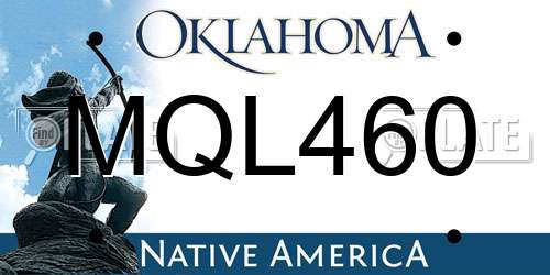 MQL460 Oklahoma License Plate