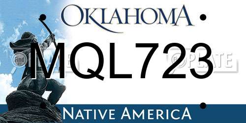 MQL723 Oklahoma License Plate