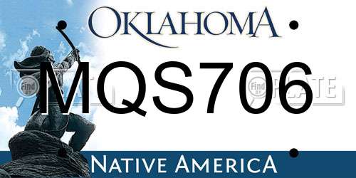 MQS706 Oklahoma License Plate