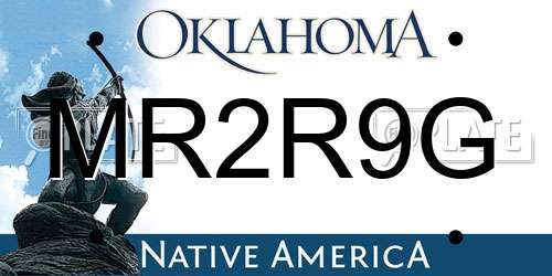MR2R9G Oklahoma License Plate