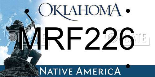 MRF226 Oklahoma License Plate