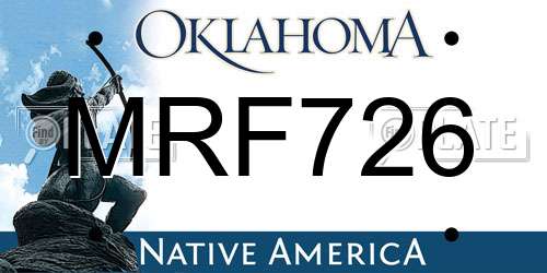 MRF726 Oklahoma License Plate