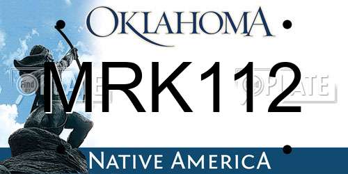 MRK112 Oklahoma License Plate