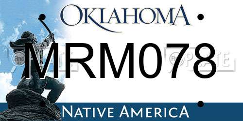 MRM078 Oklahoma License Plate