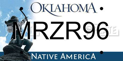 MRZR96 Oklahoma License Plate